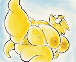 1_girl 1girl 2020s 2023 alphys alphys_(undertale) anthro anthro_only big_thighs breasts breasts_bigger_than_head chubby chubby_female fat feet_out_of_frame female_anthro female_only glasses hand_under_breast legs_apart lizard lizard_girl lizard_tail monster monster_girl navel nipples non-mammal_breasts non-mammal_navel non-mammal_nipples nondelismell nude overweight overweight_anthro overweight_female pussy reptile reptile_girl reptile_tail scalie solo_anthro solo_female tail thick_thighs thighs undertale undertale_(series) yellow_body yellow_skin