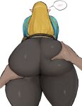  1girl absurd_res ass ass_focus ass_grab big_ass big_breasts bimbo black_leggings black_legwear blonde_hair blush_lines breasts breath_of_the_wild bubble_ass bubble_butt clothed_female dark-skinned_male dat_ass female_focus female_only from_behind grabbing_ass groping half_updo high_res huge_ass leggings long_hair meddle_1st nintendo pants pointy_ears pov pov_hands princess_zelda sexy sexy_ass sexy_body sexy_breasts shiny shiny_clothes shiny_hair simple_background smelly_ass solo_female solo_focus tagme the_legend_of_zelda thick_thighs thighs tight_pants video_game_character video_game_franchise white_background zelda_(breath_of_the_wild) 