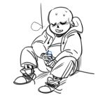  1_boy 1boy animated_skeleton blue_penis closed_eyes clothed fully_clothed hoodie hotlegmeme jerking_off male male_masturbation male_only masturbation monster penile_masturbation penis sans sans_(undertale) sitting sitting_on_floor skeleton solo_male sweat undead undertale undertale_(series) 