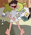 1boy 1girl computer croc_(artist) cum fapping male_only marco_diaz masturbation nude star_butterfly star_vs_the_forces_of_evil