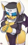  1girl big_breasts breasts cleavage cross_necklace furry high_res krokobyaka nun nun_habit nun_outfit patreon patreon_paid patreon_reward rouge_the_bat sega sonic_(series) sonic_the_hedgehog_(series) thick_thighs video_game_character video_game_franchise 