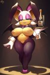 1girl alcohol anthro anthro_only big_breasts breasts breasts_out_of_clothes cleavage female_only furry high_res krokobyaka looking_at_viewer patreon patreon_paid patreon_reward pussy rabbit_ears rouge_the_bat seductive_look sega sonic_(series) sonic_the_hedgehog_(series) thick_thighs topless_female video_game_franchise
