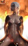 10:16 1girl 3d 3d_(artwork) 4k belly belly_button breasts closed_mouth daenerys_targaryen dirt dirty dirty_face dirty_skin embers emilia_clarke erect_nipples female_focus female_pubic_hair fire fit_female game_of_thrones hands_behind_back kneel looking_up medium_breasts nipples open_eyes partially_clothed patreon patreon_username pubic_hair pussy roosterart small_breasts solo_focus subscribestar subscribestar_username sweat sweaty sweaty_body white_hair