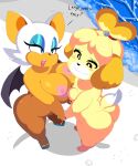  animal_crossing crossover dat_ass dream-cassette isabelle_(animal_crossing) nintendo nipples nude rouge_the_bat sega sonic_the_hedgehog_(series) tagme 