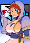  angie_(pokemon) breasts large_breasts nintendo nipple_slip nipples poke_ball pokemon smile team_plasma 