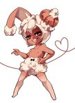  1girl animal_ears anthro artist_request buneary bunny_ears creatures_(company) cub female_focus furry furry_female game_freak nintendo nipples orange_eyes pokemon pokemon_(game) simple_background small_breasts white_background 