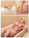 1female 1girl 1girls 3koma bath bathroom bathtub breasts closed_eyes comic completely_nude_female faucet feet female_human female_only hair_over_one_eye huge_breasts indoors legs mario_(series) midriff nintendo nipples nude page_3 pale-skinned_female pale_skin picture_frame pink_lips pink_lipstick princess princess_rosalina pussy relaxing rosalina saf-404 saf404 saf_404 safartwoks safartworks showering super_mario_bros. thick_female thick_thighs uncensored video_game_character video_games walking water