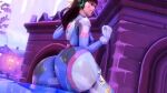 1girl 3d animated asian asian_female ass ass_focus ass_shake back_view big_ass blizzard_entertainment bouncing_ass bouncing_breasts breasts brown_hair bubble_ass bubble_butt curvaceous d.va detailed_background facepaint female female_only gloves hana_song headphones huge_ass insanely_hot jiggle large_ass large_butt latex latex_gloves latex_suit looking_back nipple_bulge no_sound overwatch prevence rear_view reflection sexy sexy_ass sexy_twerking shiny shiny_ass short_hair sideboob sitting skin_tight small_breasts smelly_ass smile smirk solo_female twerking video volskaya_industries_(map) webm