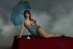  black-kat-3d-studio breasts clothing solo_female umbrella 