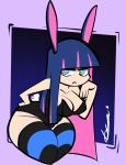 1girl big_ass big_breasts bunny_ears bunnysuit cute female_only goth goth_girl panty_&amp;_stocking_with_garterbelt pose stocking_(psg) stocking_anarchy wide_hips