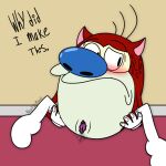 absurd_res blush blush confused cuntboy high_res intersex ren_and_stimpy shitpost socks_only spread_legs spread_pussy stimpson_j._cat stimpy what