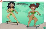  2girls amphibia amphibia_(finale) anne_boonchuy exhibitionism leaf_censor marcy_wu nude skateboard spicypop tagme the_simpsons_reference 