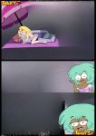  1boy 2_girls blonde_hair canon_couple comic green_hair horns kelly_(svtfoe) kissing red_hair sex star_butterfly star_vs_the_forces_of_evil tom_lucitor 