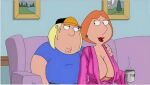  before_sex chris_griffin family_guy hat huge_breasts lois_griffin mother_&amp;_son no_bra 