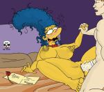 blue_hair marge_simpson pearls the_fear the_simpsons yellow_skin
