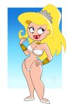  1girl alternate_costume atomictiki blonde_hair breasts clothed clothing eris_(billy_&amp;_mandy) swimsuit tagme the_grim_adventures_of_billy_and_mandy 