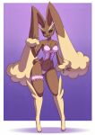  1girl alanscampos_(artist) big_ass big_breasts brown_skin corset lingerie long_ears lopunny posing rabbit seductive 