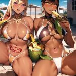 2girls ai_generated female_only sluthoe7 summer tagme tropical