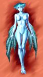  1girl 1girl 1girl alluring anthro blue_body blue_skin breasts female_only fish_girl humanoid medium_breasts naked_female nintendo no_genitals no_nipples no_pussy non-mammal_breasts nude nude nude_female princess_ruto purple_eyes solo_female the_legend_of_zelda the_legend_of_zelda:_ocarina_of_time zalohero 