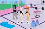  3girls aged_up amity_blight arm_bracelets ben_10 bottomless bottomless_female cartoon_network commission commission_art crossover dc_comics disney embarrassed exposed_vagina female female_only gwen_tennyson gym multiple_girls naked_from_the_waist_down nude_female purple_hair rachel_roth raven_(dc) sneakers sports_bra sports_shoes teen_titans teenager terrorking10 the_owl_house workout 