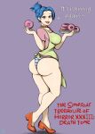  ass blue_hair death_tome donut food marge_simpson milf panties striped_panties the_simpsons 