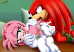  amy_rose bbmbbf furry knuckles_the_echidna mobius_unleashed palcomix sega 