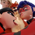  1boy 1girl 3_girls 3d 3d_(artwork) ahe_gao ahegao anthro anthro_on_human cosplay crossover ducktape fffm_foursome foursome fox fur furry gwen_stacy human interspecies ladybug_(character) licking_balls male male/female marinette_dupain-cheng miraculous_ladybug nick_wilde oral penis spider-man:_into_the_spider-verse spider-man_(series) teen the_incredibles violet_eyes violet_parr young zootopia 