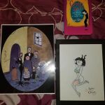  1girl adult_swim art book bottomless creepy_susie goth goth_girl official_art painting painting_(artwork) picture_frame pinup the_addams_family the_oblongs wednesday_addams 