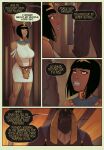  1girl absurd_res anthro big_breasts bound breasts canid canine censored clothed clothing comic dark-skinned_female dark_skin devil_hs dialogue egyptian english_text genitals high_res human legend_of_queen_opala loqo:_in_the_shadow_of_anubis_iii_chapter_1 male mammal penis queen_opala set_(deity) swegabe text 
