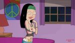  1girl american_dad bedroom edit female_only hayley_smith no_sex nude_female peace_symbol peace_symbol_necklace peace_symbol_poster poster scarytunnel solo_female 