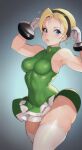 1girl ai_generated big_ass blonde_hair blue_eyes breasts cammy_white female_only skirt street_fighter tight