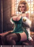  1girl 1girl bare_shoulders big_breasts big_breasts bob_cut breasts choker cleavage female_focus female_only fire_emblem fire_emblem:_three_houses fur hips legs luminyu makeup manuela_casagranda milf nintendo nintendo_switch short_hair solo_female solo_focus stockings tagme teacher thick_thighs thighs tight_dress video_game_character video_game_franchise voluptuous yellow_eyes yellow_lipstick 
