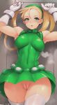 1girl ai_generated blonde_hair blue_eyes breasts cammy_white female_only gloves no_panties pussy street_fighter tight