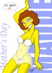 aeolus breasts cleavage make_up maude_flanders nightgown panties pose smile the_simpsons yellow_skin 