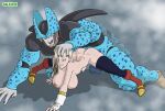 1boy 1girl all_fours android android_18 big_breasts blue_eyes boots breast_press breasts cell_(dragon_ball) cell_junior censored clothed_sex doggy_position dragon_ball dragon_ball_gt fingerless_gloves galaspek gloves grabbing hand_on_another&#039;s_head high_heel_boots high_heels huge_testicles knee_boots large_penis monster_boy motion_blur muscular muscular_male naked_footwear naked_gloves naked_thighhighs open_clothes open_mouth partially_undressed penis purple_eyes rolling_eyes sex sex_from_behind shirt_lift skirt spread_legs stockings super_android_18 testicle