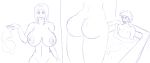 bathing big_ass big_breasts hinata_hyuuga monochrome naruto naruto_uzumaki shiin undressing