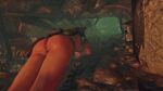 3d_(artwork) gif lara_croft maned_wolf nude playstation shadow_of_the_tomb_raider shiny_skin sniffing sweating tomb_raider