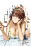 1girl alluring ass bare_legs brown_eyes brown_hair chai_xianghua cleavage clothed m.m on_bed project_soul soul_calibur soul_calibur_ii soul_calibur_iii soul_calibur_vi xianghua