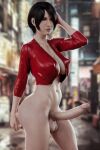  1futa 3d absurdres ada_wong ass balls big_breasts bottomless breasts cleavage curvy erect_nipples erection futa_only futa_sans_pussy futanari hand_on_head highres huge_breasts intersex large_ass large_penis leather_jacket nipple_bulge nipples penis realistic resident_evil short_hair solo_futa standing stevencarson testicles wide_hips 