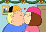  brother_and_sister chris_griffin family_guy french_kiss glasses hat incest kissing meg_griffin 