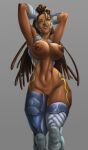  1girl alluring areola armpits arms_up athletic_female bandai_namco big_breasts breasts dreadlocks female_abs female_focus female_only fit_female goddo15 hourglass_figure master_raven namco namco_bandai navel nipples pinup pinup_pose pose posing pussy shaved_pussy standing tagme tekken wide_hips 