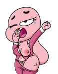  anais_watterson bucktooth nipple_bulge one_breast_out one_eye_closed oppai_loli panties_aside pussy pussy_juice takeshi1000 the_amazing_world_of_gumball wet_pussy yawning 