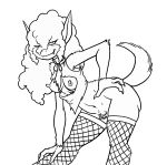  1girl 1girl areola doomington erect_nipples hairy leggings mostly_nude nipples pubes scooby-doo scooby-doo_and_the_ghoul_school small_breasts torn_clothes torn_clothing werewolf winnie_werewolf 