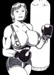 1girl big_breasts boxing_shorts breasts isabelle_cartoons_truestory_toons slut sports_bra