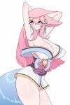  1girl :3 ahri animal_ears armpits arms_behind_head bare_shoulders bell blinking blue_eyes blue_tail bouncing_breasts breasts closed_mouth collarbone curvy dancing fox_ears fox_girl fox_tail gif hair_bell hair_ornament hair_ribbon huge_breasts japanese_clothes kimono kitsune league_of_legends long_hair looking_at_viewer low_neckline me!me!me! meme obi off_shoulder open_mouth panties panty_peek pink_hair ribbon sash short_kimono sidelocks simple_background sleeveless smile spirit_blossom_ahri tail thick_thighs thighs underwear whisker_markings wide_hips yabby 