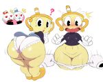  1girl 2boys ass assisted_exposure cuphead_(character) cuphead_(game) dat_ass huge_ass ms._chalice mugman_(character) navel panties panty_pull pussy sssonic2 tagme underwear upskirt white_panties white_underwear 