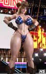  1girl 3d 3d_(artwork) alluring athletic_female big_breasts bikini boots cleavage cowboy_hat dead_or_alive dead_or_alive_2 dead_or_alive_3 dead_or_alive_4 dead_or_alive_5 dead_or_alive_6 dead_or_alive_xtreme dead_or_alive_xtreme_2 dead_or_alive_xtreme_3_fortune dead_or_alive_xtreme_beach_volleyball dead_or_alive_xtreme_venus_vacation female_abs female_only fighting_ring fit_female gloves hagiwara_studio hands_on_hips hat human human_only looking_away solo_female tecmo thighs thong_bikini tina_armstrong wrestling_ring xwf 