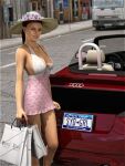  breasts car clothing hat shopping_bag sydgrl3d 