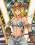 1girl 2020 alluring athletic_female bare_midriff bare_shoulders big_breasts bikini_top blonde_hair blue_eyes bra breasts cleavage cowboy_hat dead_or_alive dead_or_alive_2 dead_or_alive_3 dead_or_alive_4 dead_or_alive_5 dead_or_alive_6 dead_or_alive_xtreme dead_or_alive_xtreme_2 dead_or_alive_xtreme_3 dead_or_alive_xtreme_3_fortune dead_or_alive_xtreme_beach_volleyball dead_or_alive_xtreme_venus_vacation fit_female pencil_(artwork) ravern_clouk solo_female tecmo tina_armstrong xwf