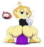  1boy 1girl ass bottomless cuphead_(character) cuphead_(game) dat_ass dildo female_masturbation huge_ass masturbation ms._chalice pussy_juice sex_toy sssonic2 tagme vaginal 